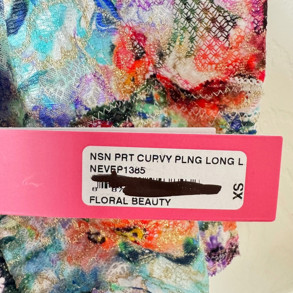 Cosabella Plunging Longline Bralette Women XS Floral Lace Curvy NEW - Picture 4 of 7